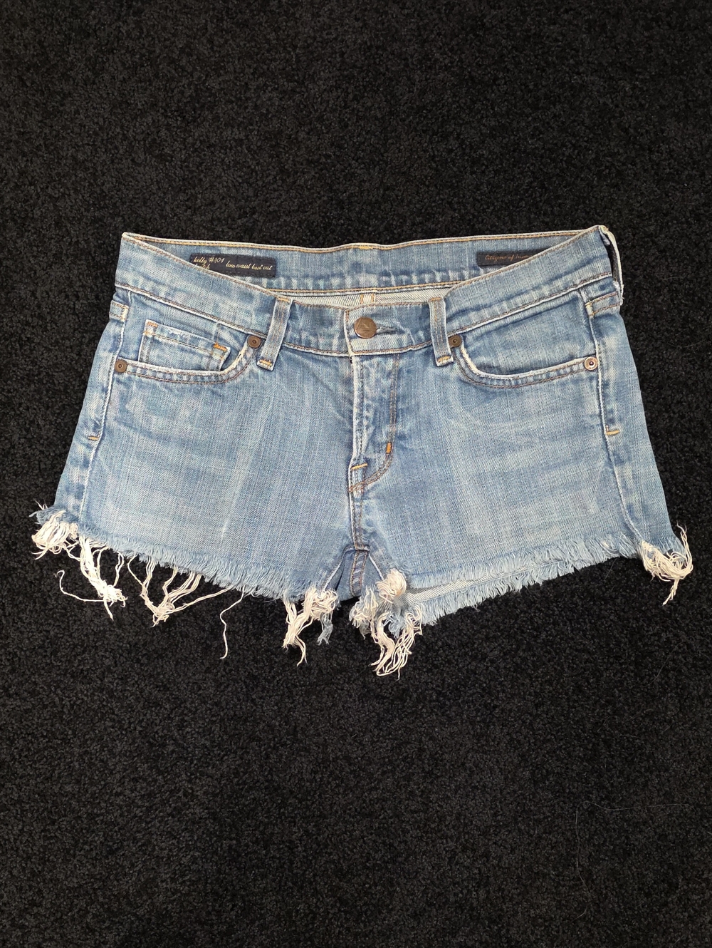 CITIZENS OF HUMANITY By Jerome Dahan Women's Light Blue Frayed Denim Shorts